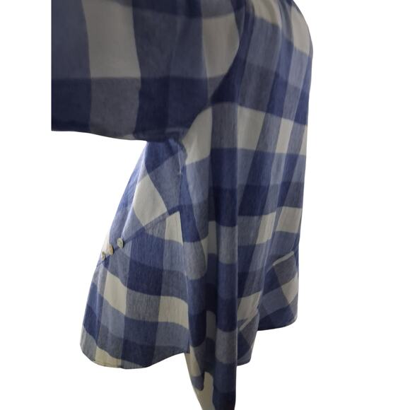 Ali Miles Asymmetrical Linen Boho Country Chic Gingham Women's size 2X Fliwy Top - Picture 9 of 12